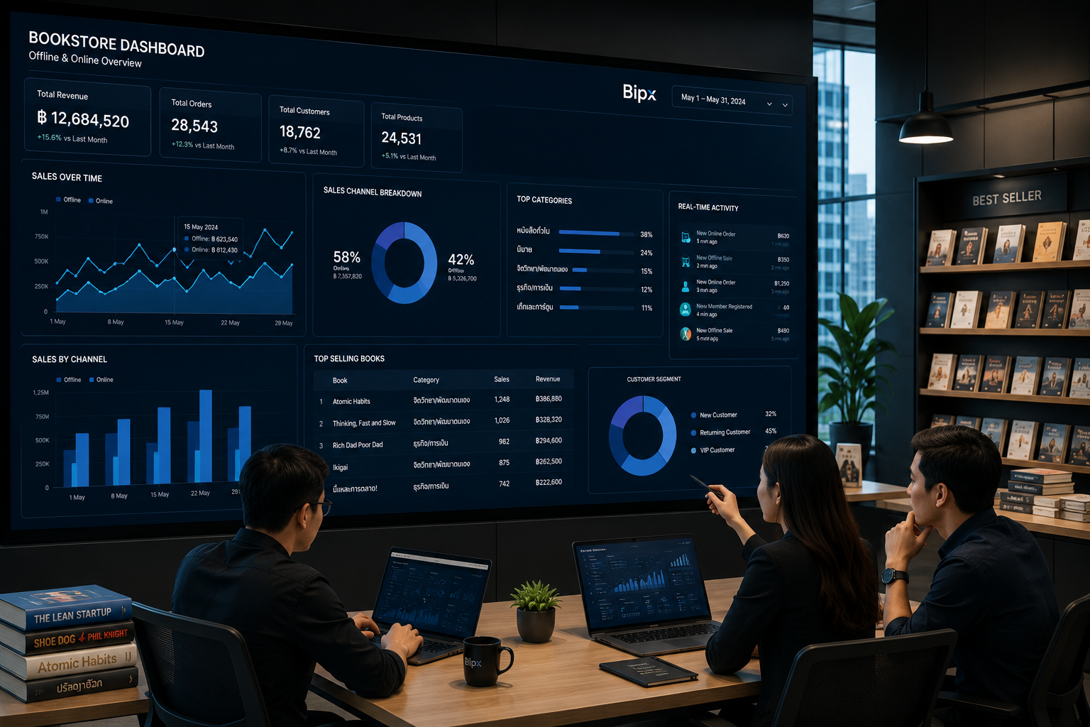 BIPX team reviewing dashboard
